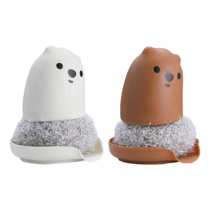 

Dish Wok Scrubber Replaceable Frying Pan Brush Cleaning Scrubber Pot Brushes kitchen cleaning supplies Pot Brushes for Stoves