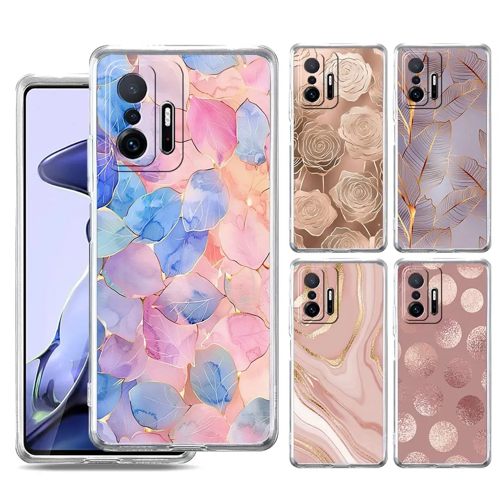Elegant Rose Gold Art Clear Phone Case
