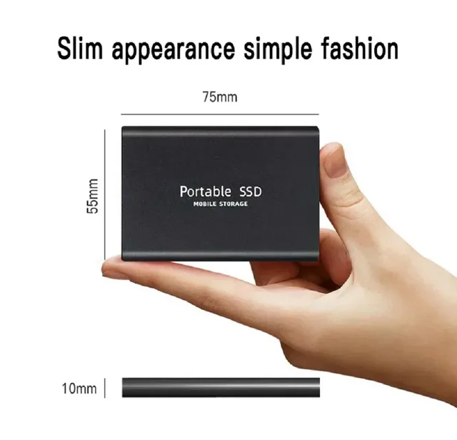 Portable SSD 1TB 2TB High Speed External Hard Drive USB3.1 Type-C Interface Hard Disk Solid State Drive Mass Storage for Laptop 2