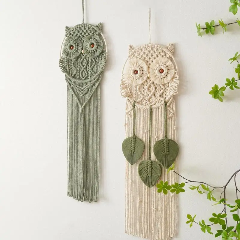 

Owl Macrame Wall Decor Creative Bohemian Wall Art Tapestry Owl Decorations For Living Room Children's Room Bedroom Bathroom