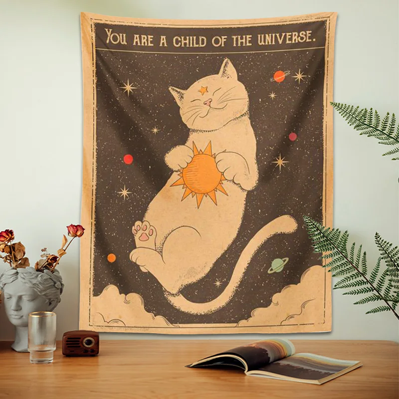 Sun moon Tarot Cat Tapestry Wall Hanging Witchcraft you are a child of the universe Bohemia Home Decor Hippie Bedroom Decor 3 Sun moon Tarot Cat Tapestry Wall Hanging Witchcraft you are a child of the universe Bohemia Home Decor Hippie Bedroom Decor 3