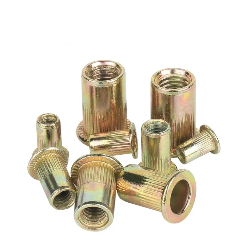 Motorcycle Rivet Nuts Brass Insert Nuts Rivet Nut Screws 1pcs 10pcs Knurled Nuts Rivet Nut Nutsert Cap Carbon Steel M3-M12 Rivnut Cap Flat Read Threaded Insert Inc Plated