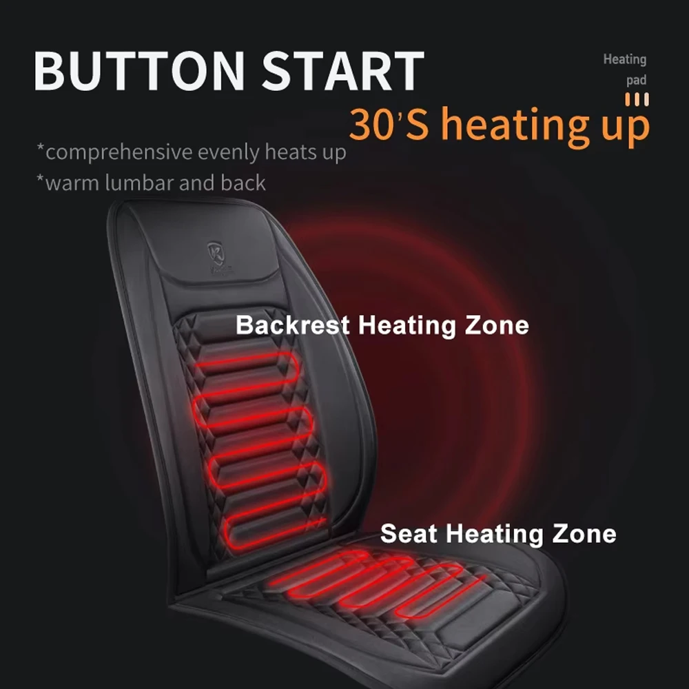Winter Heated Car Seat Cover 12V Heating Warmer Cushion Set