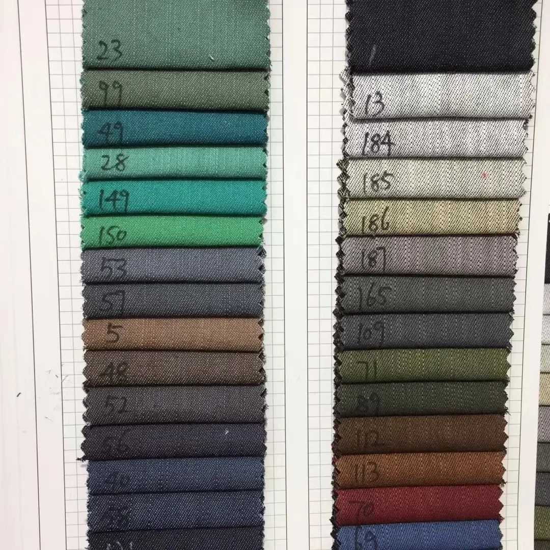 Trendy 200D Encrypted Colorful Bamboo Node Denim Fabric Plain Weave Elastic Jeans Fabric for Children's Pants Clothing Accessori