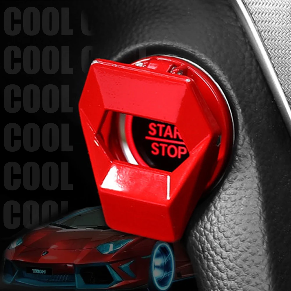 Car Engine Start Button Cover Cool Universal Protective Cover Decoration Sticker Accessories Suitable for 95% of Car Models