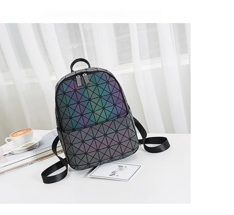 Geometric Luminous Diamond Grid Backpack For Men And Women_voghion.com