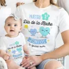 Our First Mother's Day Family Matching Outfit Pattern Print Family Set Short Sleeve Crew Neck Outfits Mothers Day Best Gift 3