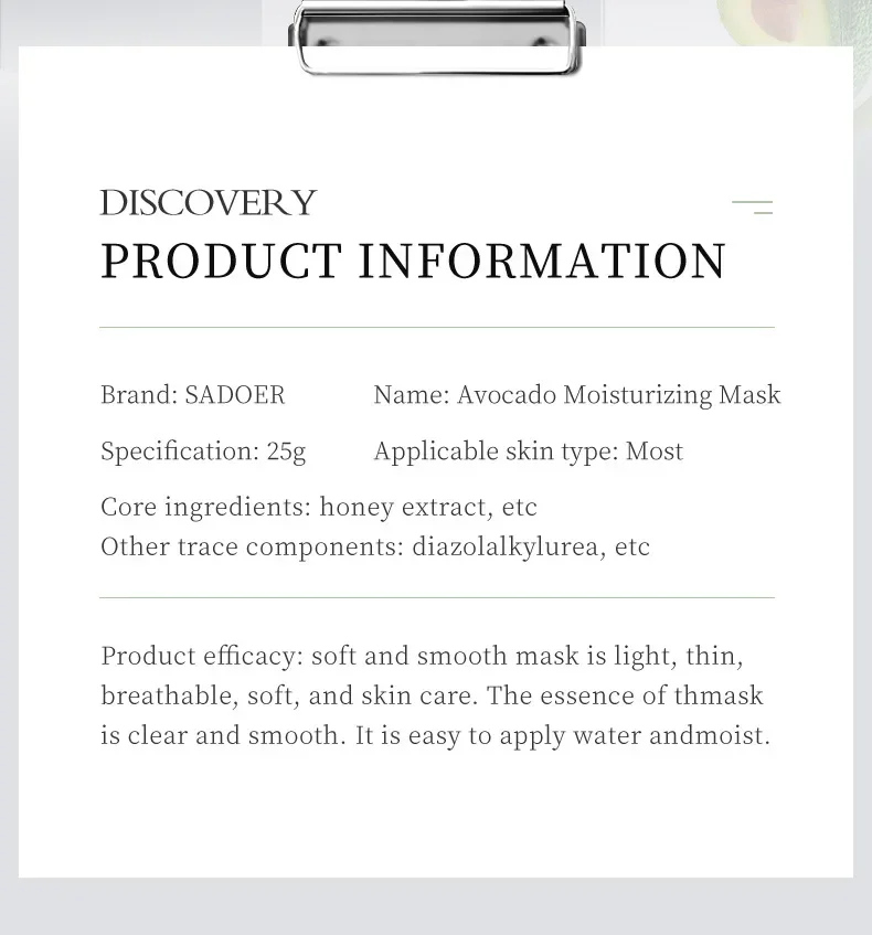 Description Picture 4 of item8pcs Natural Plant Face Mask Beauty Skincare Facial Masks Moisturizing Firming Hydrating Facial Mask Face Care Korean Cosmetics