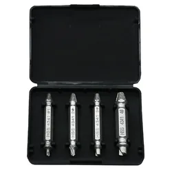 Extracteur de vis cassé, tournevis en acier à haute teneur en carbone, extracteur à Double tête, placage de titane, outils multifonctions portables 4 pièces 