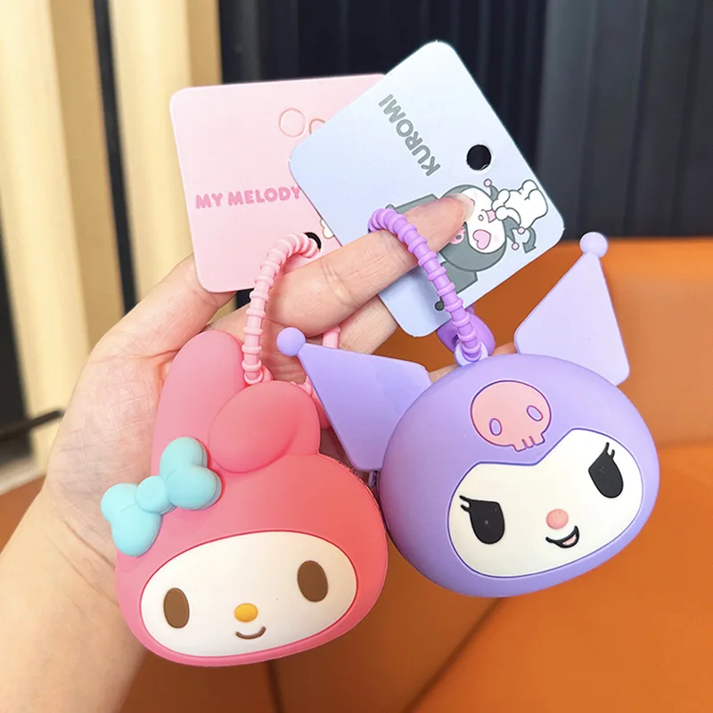 Cartoon Sanrio Hello Kitty Kuromi Melody Cinnamoroll Zero Wallet Coin Purse Organizer Storage Bag Pendant Key Ring Keychain Gift ball head arch frame key ring metal diy craft coin purse frame wallet accessory clutch lock kiss clasp lock