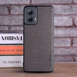 Luxury Textile Leather Phone Cover for Motorola Moto G Power 5G - Premium Protective Case (Dark Gray)