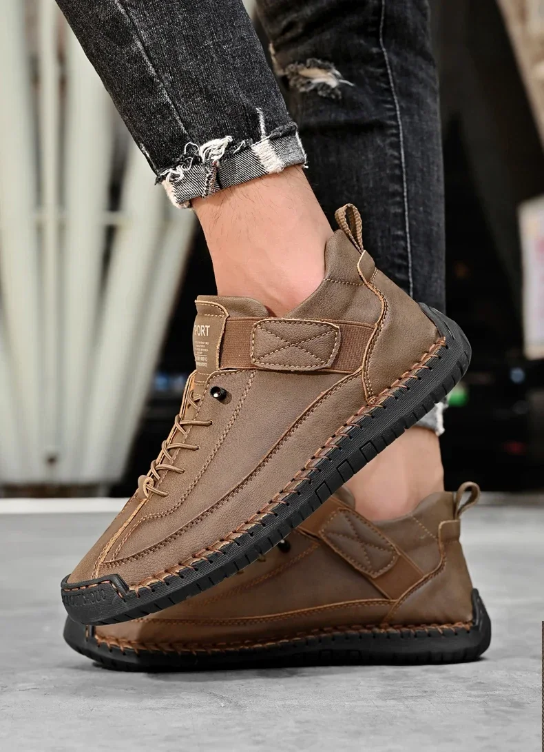 Se1d62df749c44eaf8a802c8b04ee4ab3s Handmade Breathable Leather Men Shoes Comfortable Casual Sneakers Plus Size