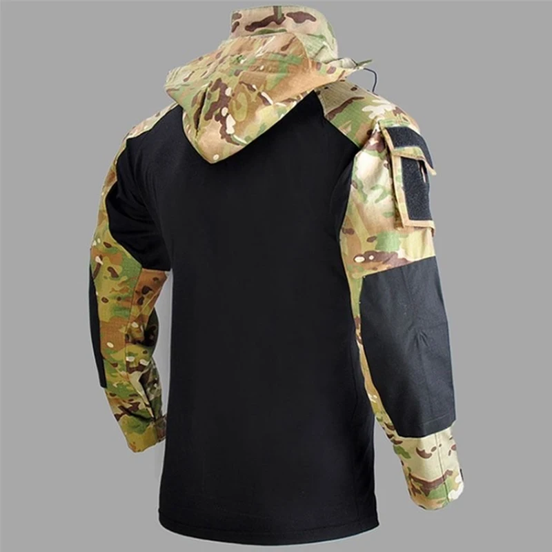 Camouflage Tshirt Pants Secret Hunting Suit Tactical Camping Shirts Militarmy Sniper Hooded Tops Combat Airsoft Accesories tactical suit,tactical shirt