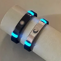 2 pieces/set of Sun, moon and stars silicone couple bracelet