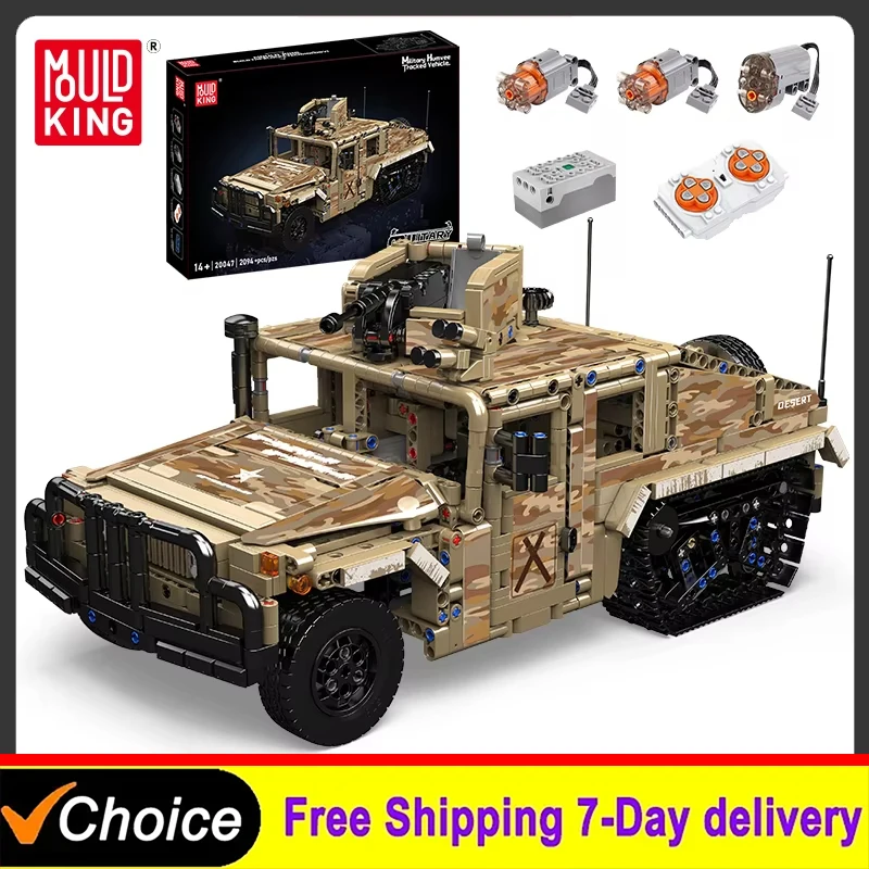 2094Pcs Technical Motorized Military Humvee Tracked Vehicle