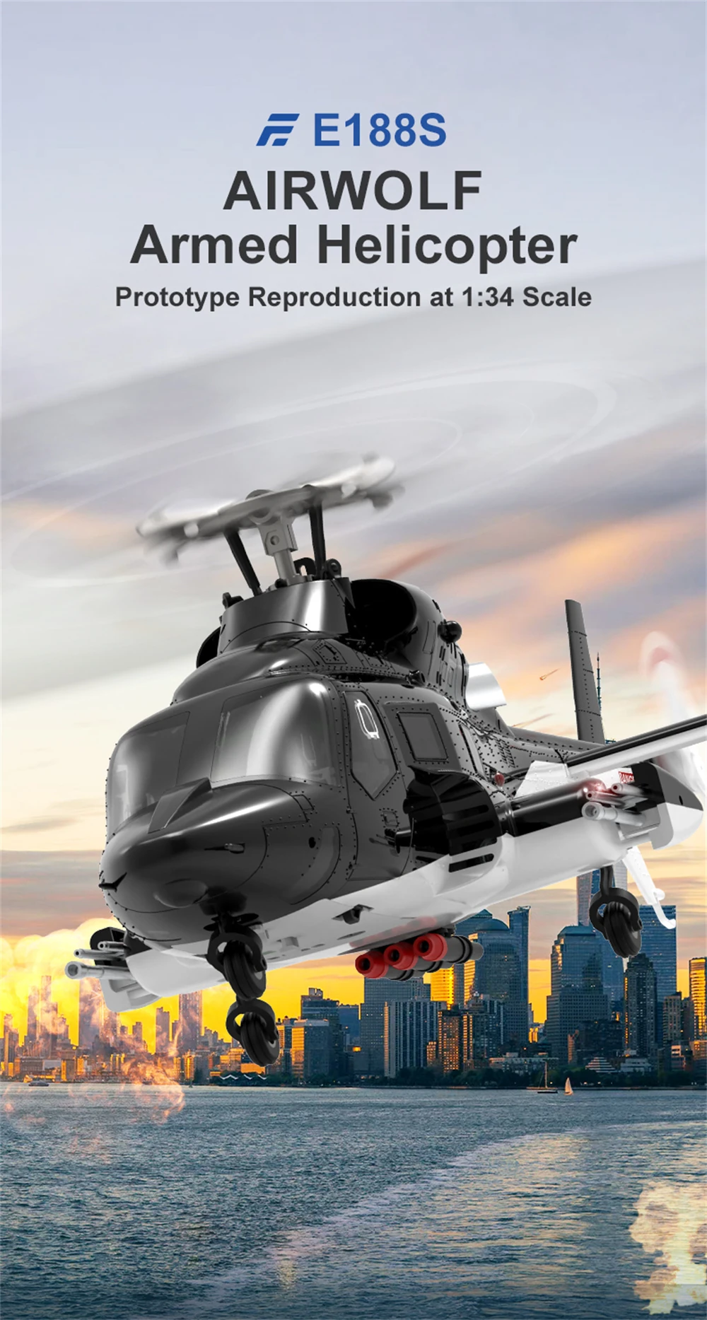 Eachine E188S AirWolf 2,4G 9CH 6G GPS localización de flujo óptico