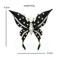 Wuli&baby Charming Black Butterfly Brooches For Women Unisex Enamel Flying Insects Party Office Brooch Pin Gifts 2