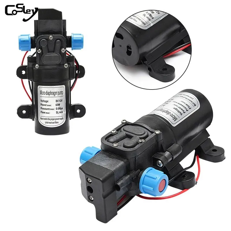 

DC 12V 120PSI 5L/MIN Water High Pressure Diaphragm Self Priming Pump 60W 5A Car Wash Cleaner Agricultural Tool