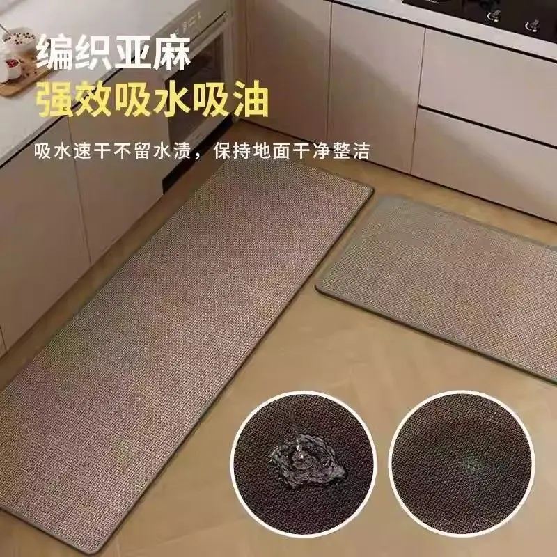 Description Picture 6 of itemSolid Color Kitchen Linen Diatomaceous Earth Two-piece Set Absorbent Foot Quick-dry Non-slip Easy Care Floor Mat Carpet Rug