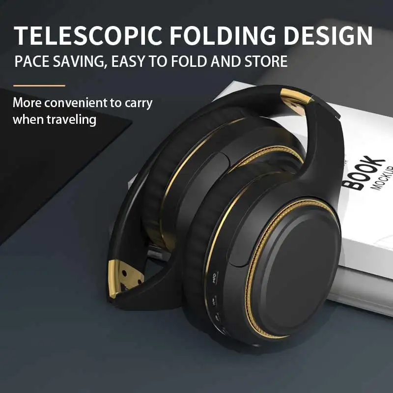 TWS Bluetooth Headphones – Wireless Over-Ear HiFi Bass Stereo Sports Headset with AUX Cable 2