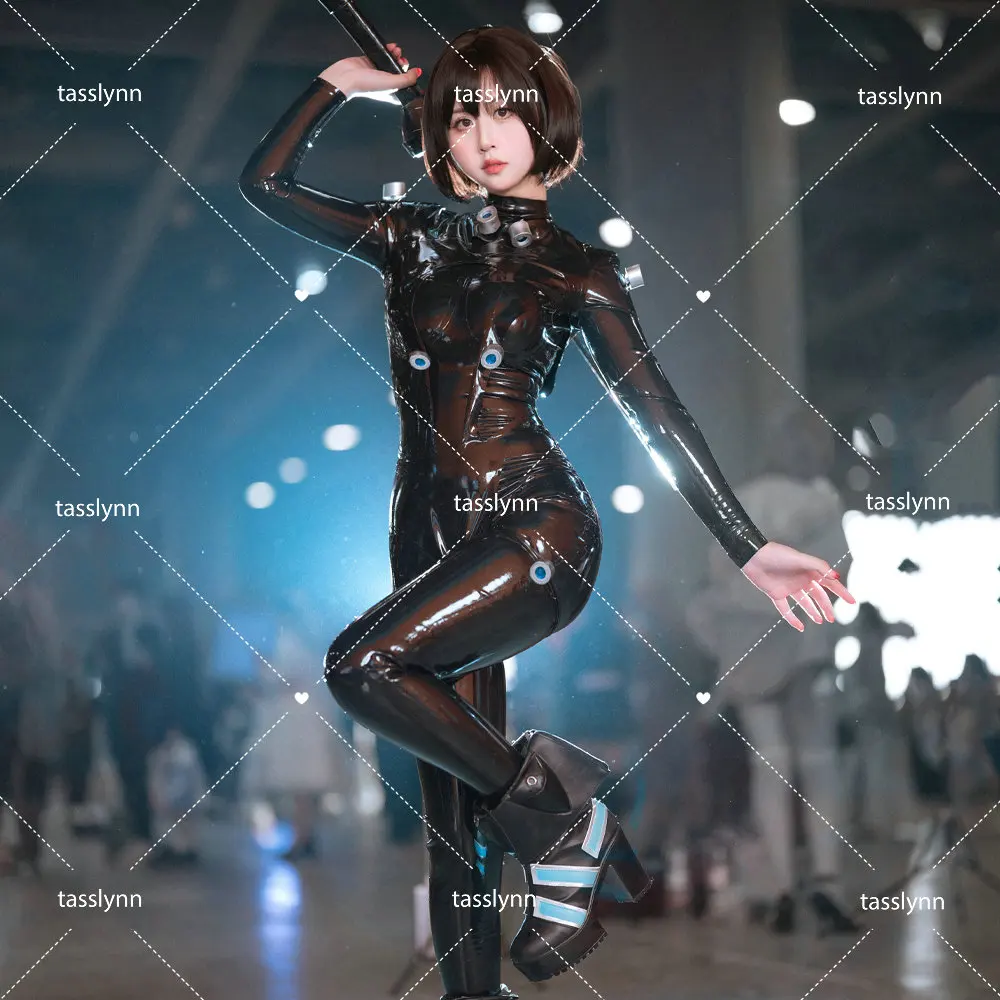 

GANTZ Cosplay Costume Shimohira Reika Suits Women Black Latex Jumpsuit Halloween Outfits Latex Jumpsuits & Rompers