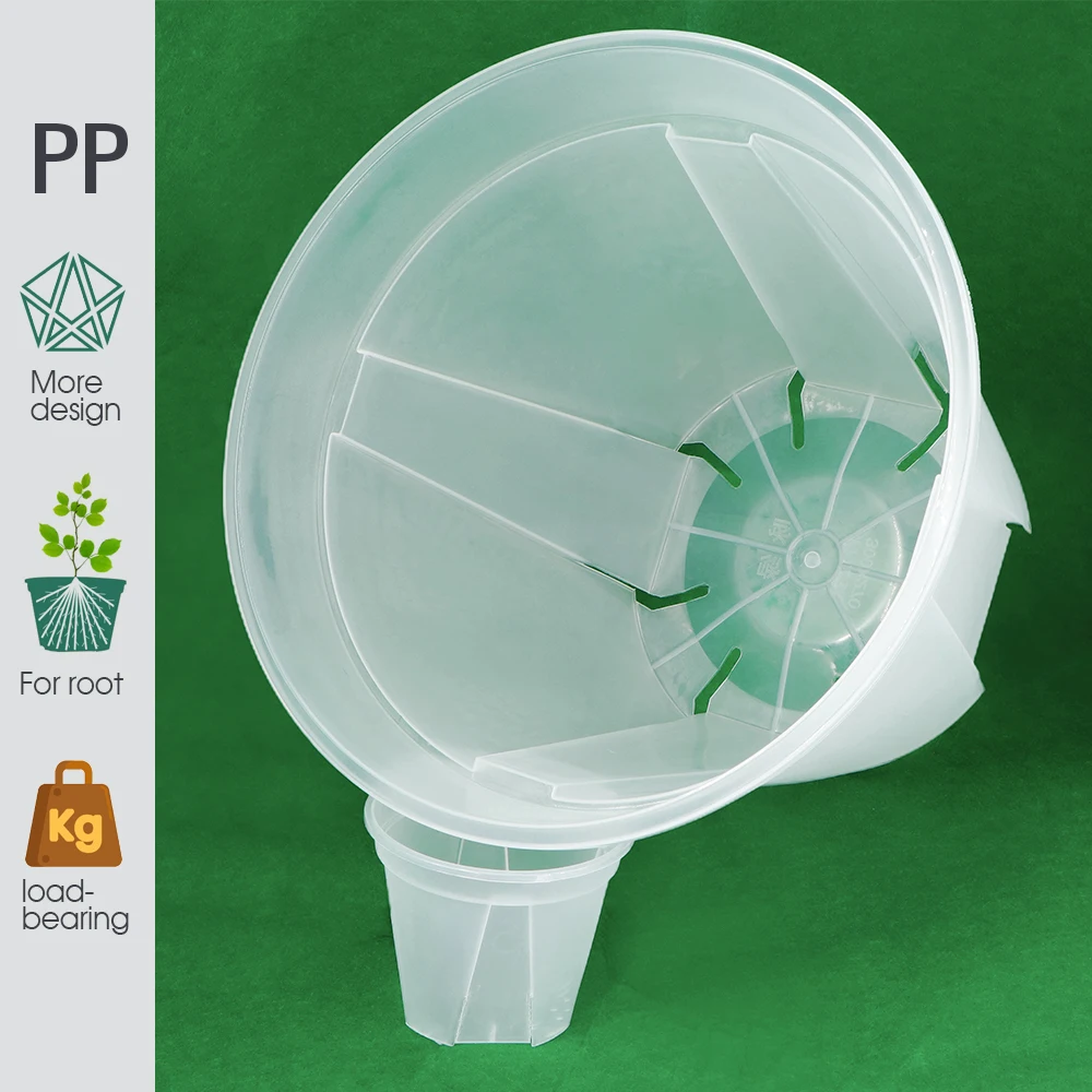 Flower Pot Plastic Clear Plant Root Control Pot Transparent Breathable Nursery Garden Planting Orchid Container Seedling Planter flower pot plant pot