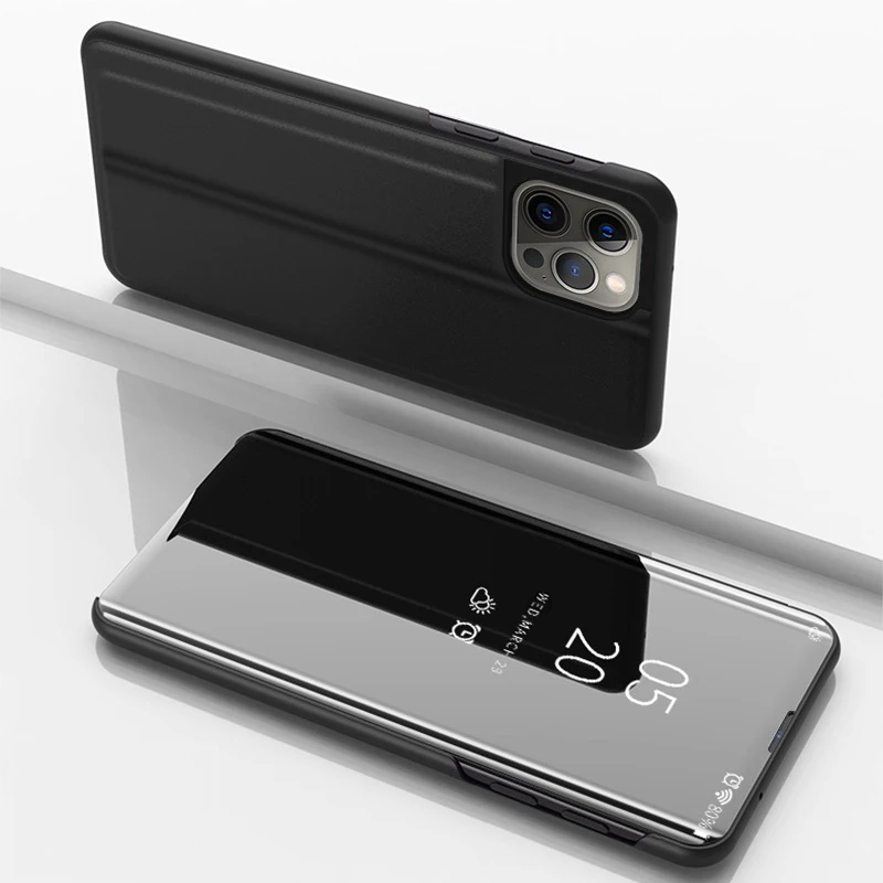 Elegant Mirror Flip Shockproof Phone Case - Premium Hard Cover