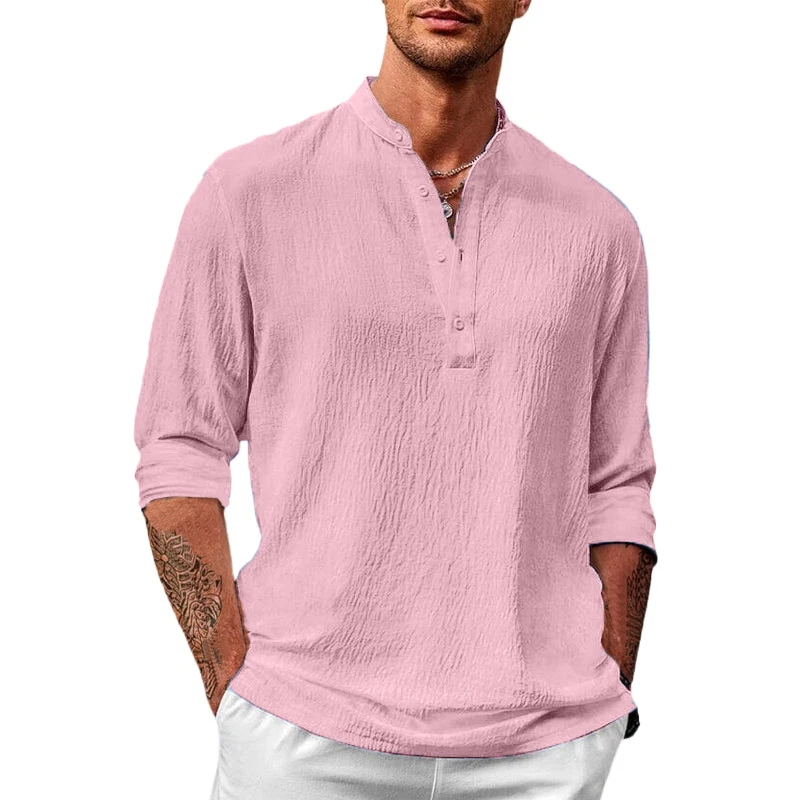 Animal Game Mens Cotton Shirts Luxury Long Casual Henley Shirts Linen Shirts Hawaiian T Shirts for Man Work Lightweight Tops