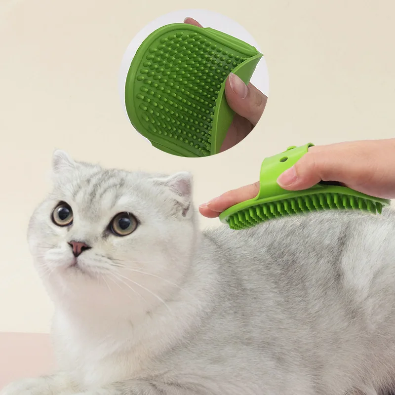 

1pc Pet Bath Brush Silicone Dog Scrub Massage Brush Cat Clean Bath Gloves Brush Pet Grooming Supplies