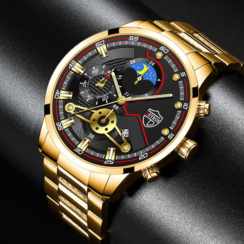 2022 Men Watch Top Luxury Brand Quartz Mens Watches Chronograph Gold Reloj Hombre Sport Wristwatch Man Relogio Masculino