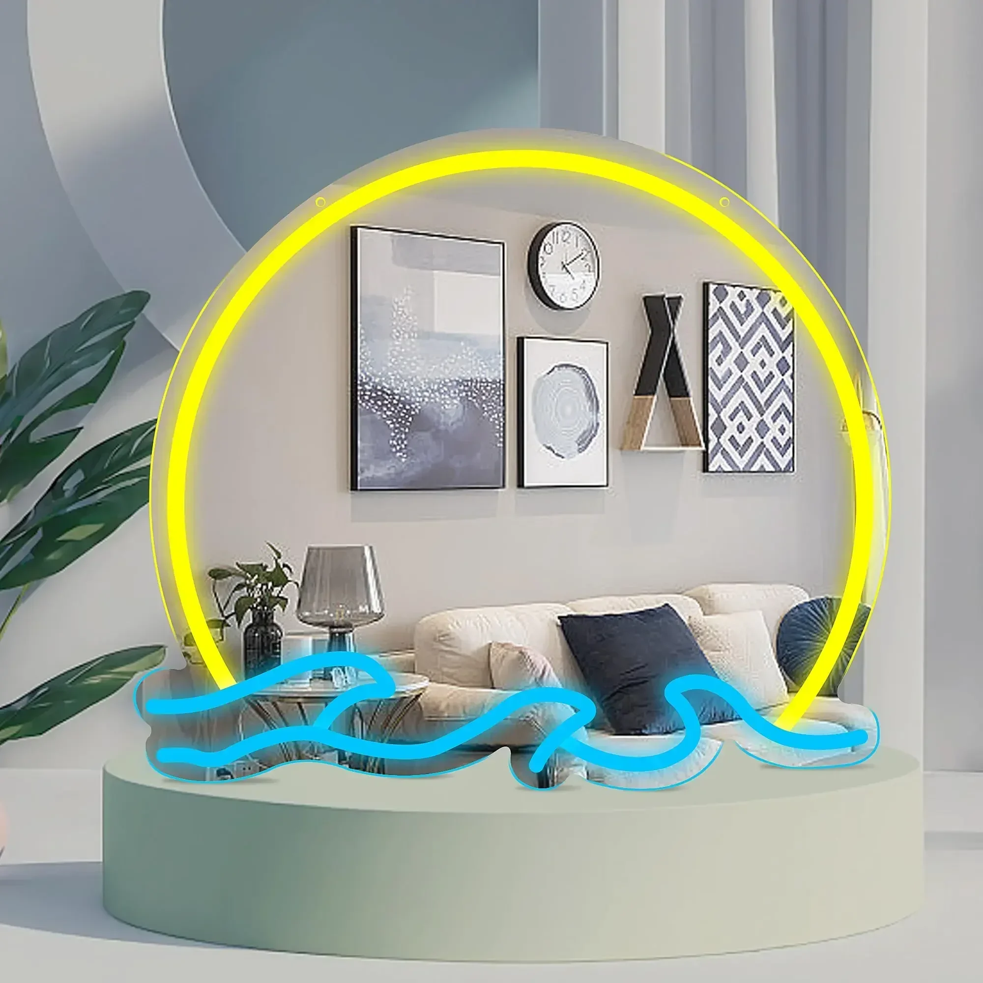 Sunset Mirror Neon Sign For Wall Decor LED Neon Lights For Home Bedroom Decor Neon Light Signs For Party KTV Bar Decor Kids Gift