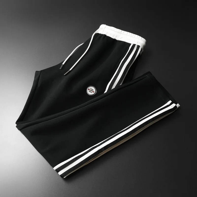 

Spring Autumn Men's Sweatpants Luxury Contrast Color Elastic Waistband Sports Casual Male Pants Fashion Man Trousers
