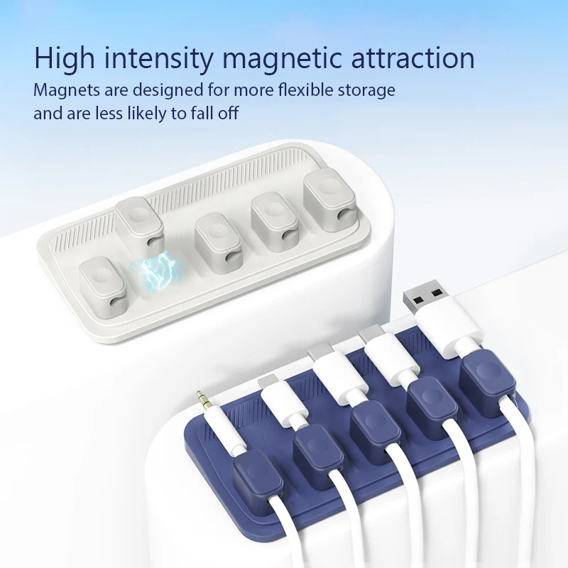 Data Wires Organizer Desktop Magnetic Cable Clip Protector Cord Winder Row Plug Self-Adhesive Fixed USB Charging Line Holder cable organizer