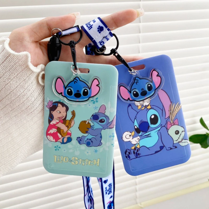 Porte-cartes d'identité suspendu Disney Stitch, porte-cartes d'identité,  porte-cartes de crédit, porte-clé, porte-photo - AliExpress