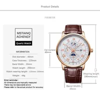 2024 mode hommes montre haut tendance luxe Sport montre pour homme étanche lumineux en cuir Date montres à Quartz homme horloge 6