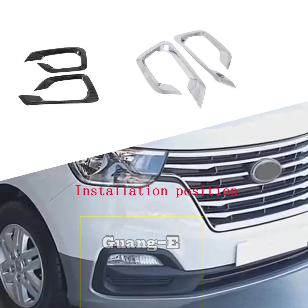 

For Hyundai Starex H-1 H1 2018 2019 2020 2021 2022 Styling Front Head Fog Light Lamp Eyebrow Frame Stick ABS Chrome Cover Trim