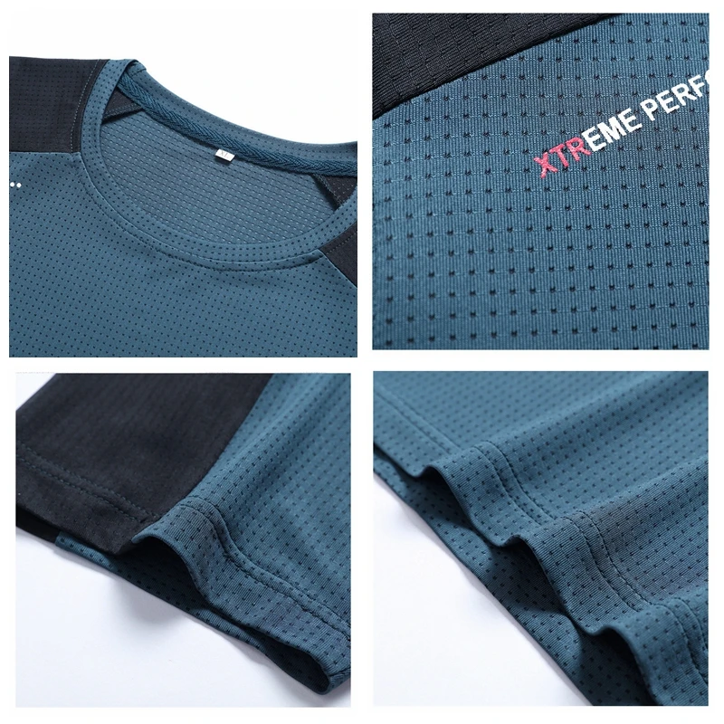 (L-8XL) Ice Silk Quick-Dry Short-Sleeved Men Sport T-Shirt Camping Hiking Fishing T-Shirt Men's Half-Sleeved Fitness Tanks Tops