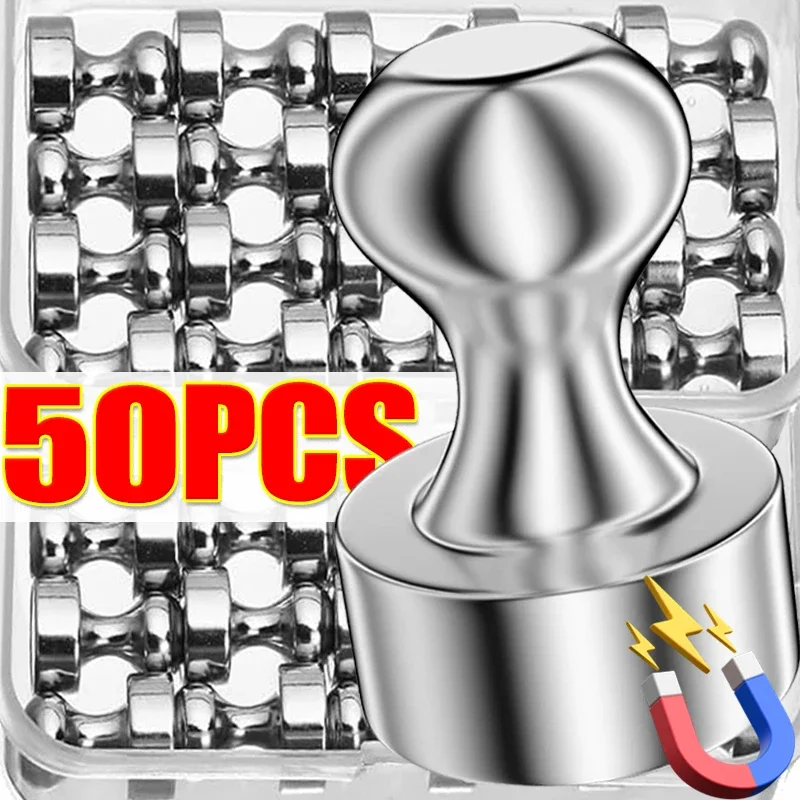 50/1PCS ขนาดเล็ก Strong Magnetic Push Pins ไวท์บอร์ด Pushpin สํานักงาน Sucker Thumbtack โลหะ Neodymium แม่เหล็กตู้เย็นกรวย Pushpins 1