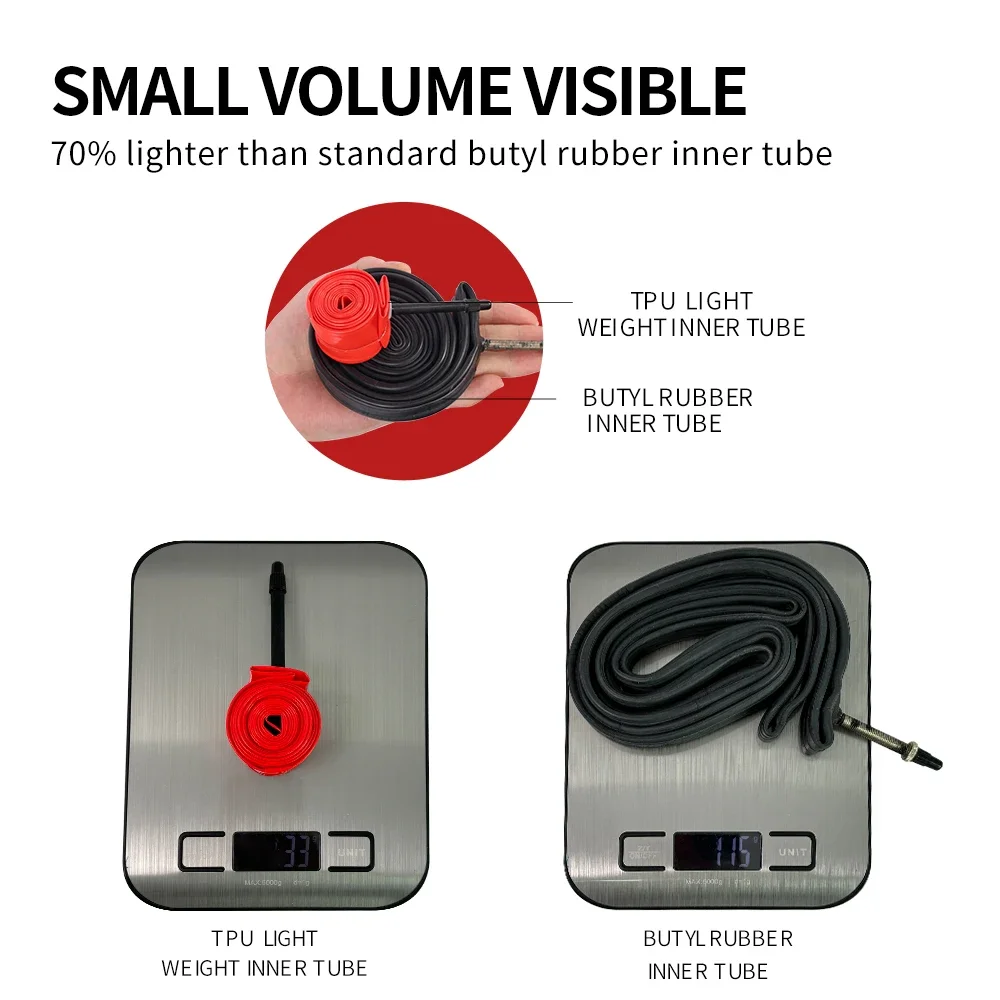 MOTSUV Ultralight TPU Road Bicycle Inner Tube with French Valve