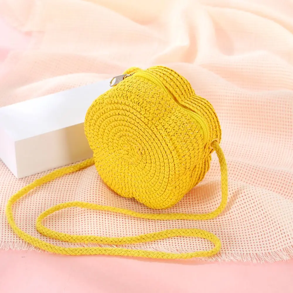 Straw Woven Crossbody Bag for Kids Travel
