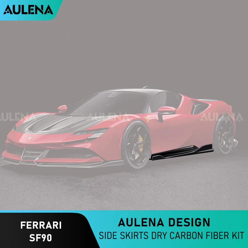 Aulena Design Dry Carbon Body Kit Minigonne Laterali Ad Alte Prestazioni Full Dry Carbon Per Ferrari Sf90