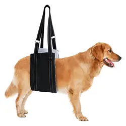 Adjustable Dog Lift Harness for Back Leg Support and Rehabilitation (Black)