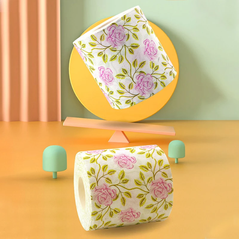 1-5pcs Rose Printed Toilet Paper Colorful Toilet Paper Roll Creative Party Napkin Printed Flower Napkins