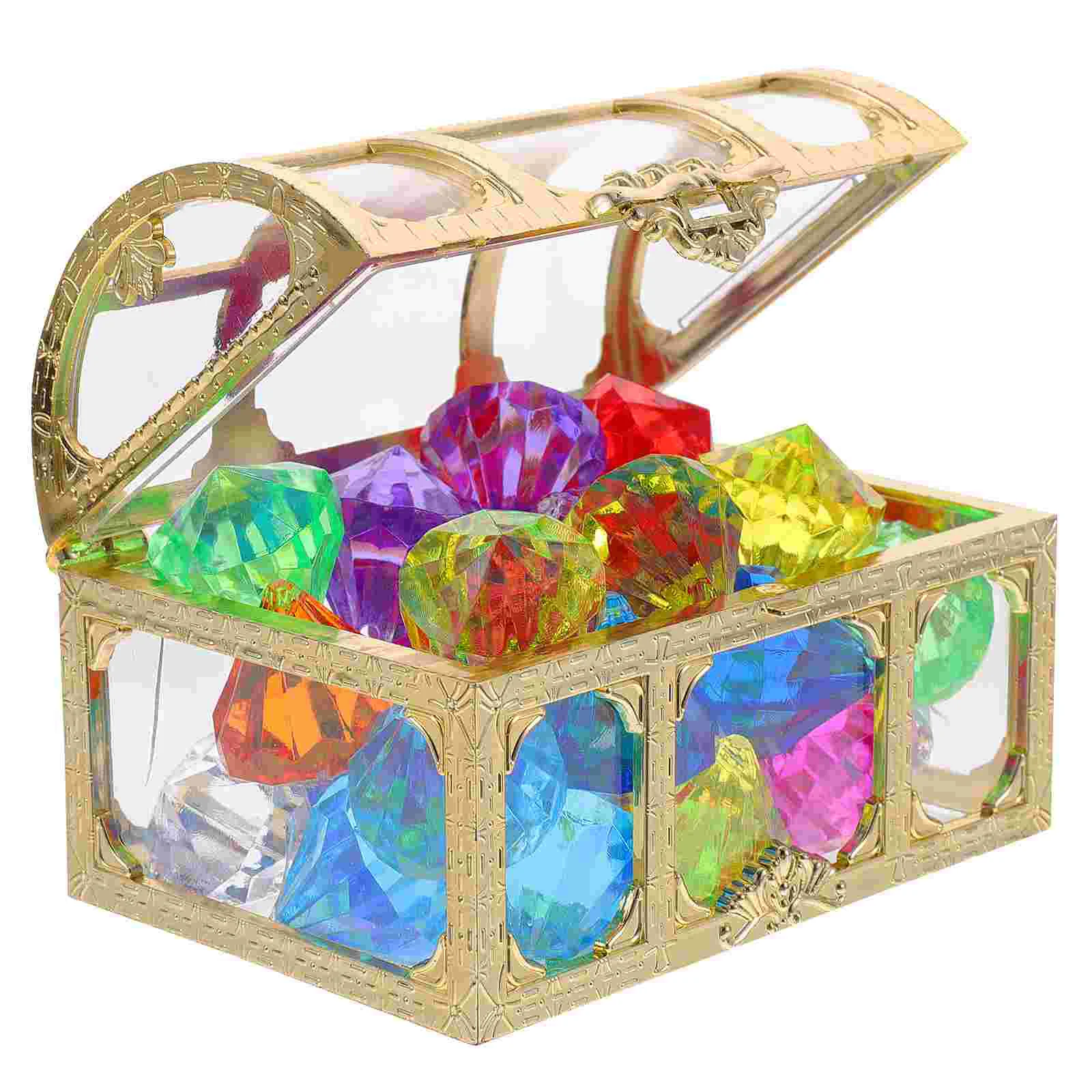 Crystal Box Treasure Kids Toys Acrylic Colorful Diamond Gems Plastic Large Jewels Big Child 2