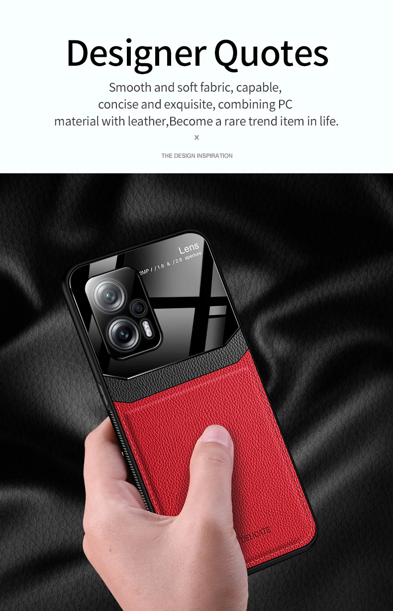 Custodia antiurto alla moda KEYSION per POCO X4 GT 5G Custodia posteriore in silicone morbido per specchio in pelle PU per Redmi Note _voghion.com