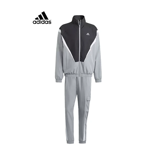 adidas Survêtement coupe-vent pour homme, veste à col montant, pantalon décontracté à revers, automne-hiver, IJ6072 1