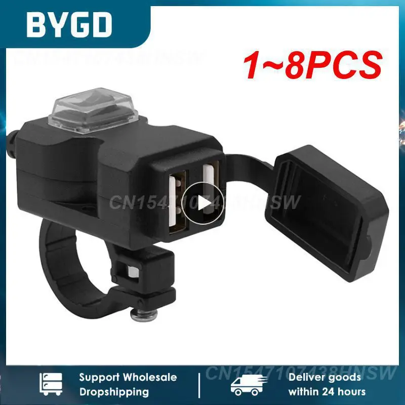 

1~8PCS Universal Dual USB Port 12V Waterproof Motorbike Motorcycle Handlebar Charger 5V 1A/2.1A Adapter Power Adapter for Mobile