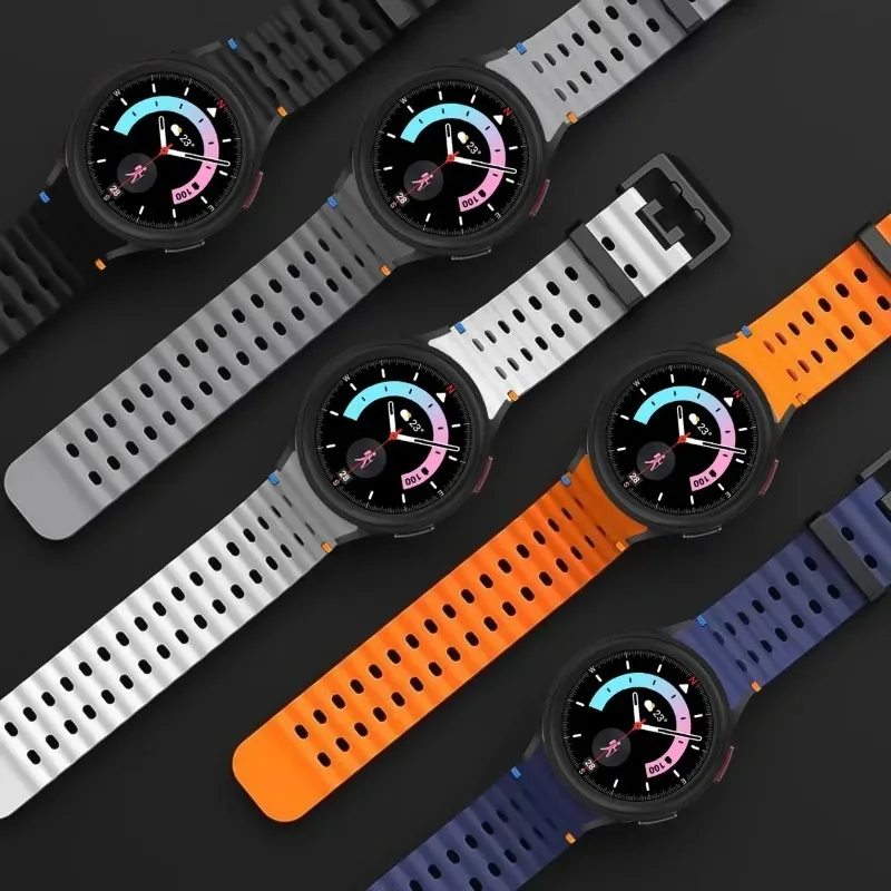 Enhanced Silicone Sport Strap for Smartwatch - No Gaps Bracelet Design