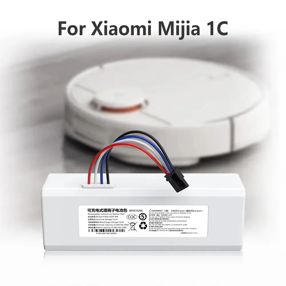 Original STYTJ01ZHM Battery P1904-4S1P-MM For Xiaomi Mijia 1C Robot Vacuum Mop Cleaner Accessories 14.4V 12800mAh 18650 Battery 5
