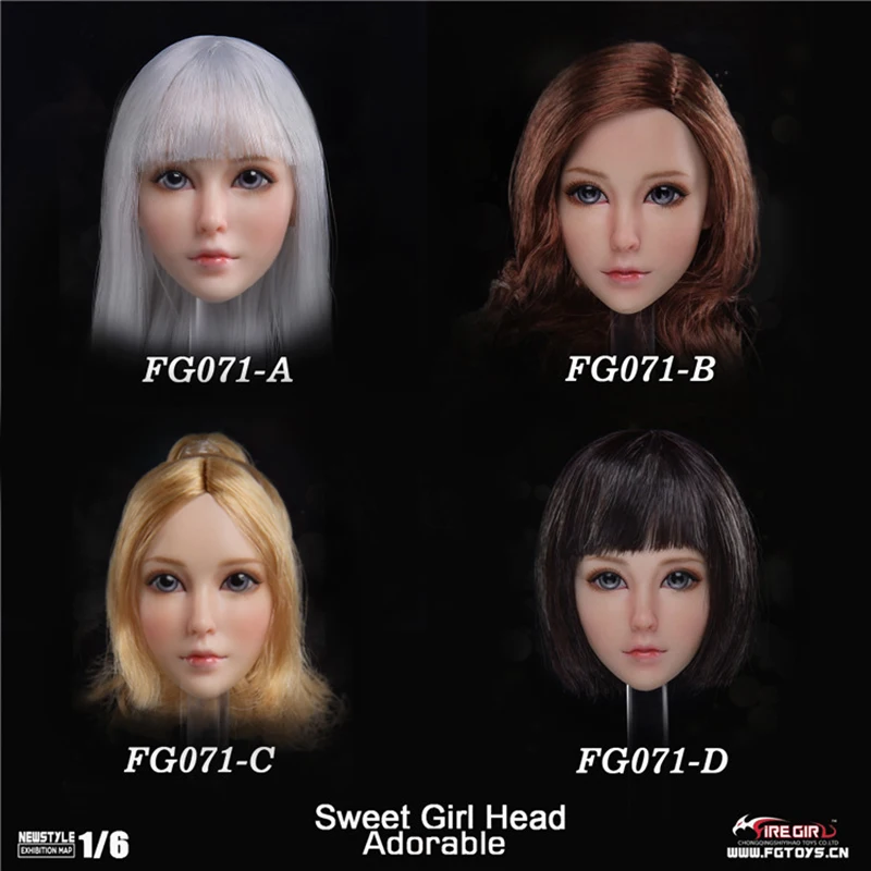 

Fire Girl Toys FG071 1/6 Scale Beauty Sweet Girl Head Sculpture Pale Skin For 12'' Female Action Figure TBLeague Body Doll